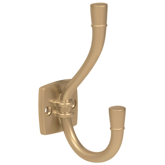 Doppelter Hut- und Mantelhaken - 115mm - Gold Matt