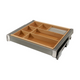 Ausziehbares Multifunktionsregal für 90cm Schrank Soft-Close - Aluminium/Holz - Grau