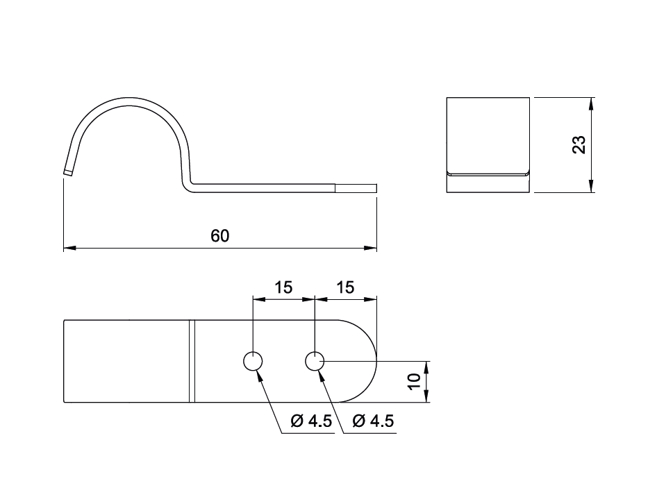 25mm Horizontaler Regalträger, Chrom