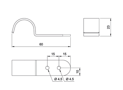 25mm Horizontaler Regalträger, Chrom