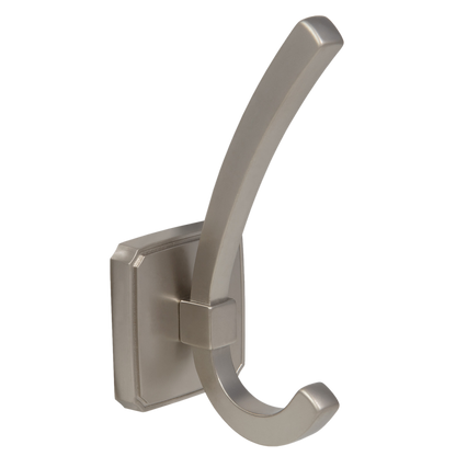 Doppelter Hut- und Mantelhaken - 122 mm - Satin