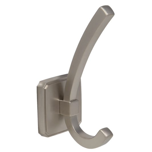 Doppelter Hut- und Mantelhaken - 122 mm - Satin