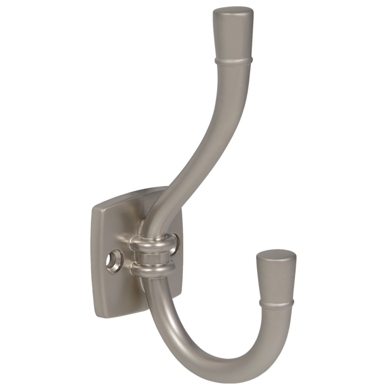 Doppelter Hut- und Mantelhaken - 115 mm - Satin