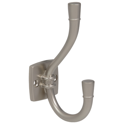 Doppelter Hut- und Mantelhaken - 115 mm - Satin