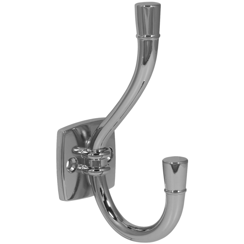 Doppelter Hut- und Mantelhaken - 115 mm - Chrom