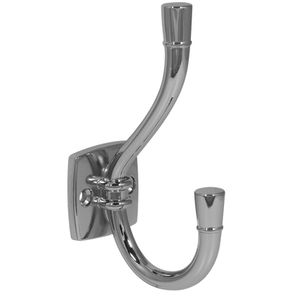 Doppelter Hut- und Mantelhaken - 115 mm - Chrom