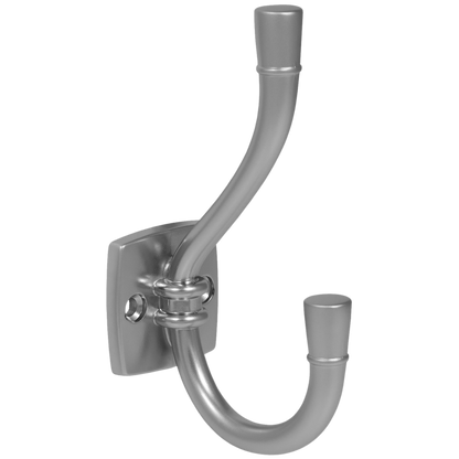 Doppelter Hut- und Mantelhaken - 115 mm - Silber