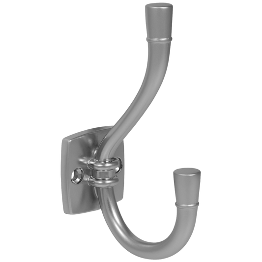 Doppelter Hut- und Mantelhaken - 115 mm - Silber