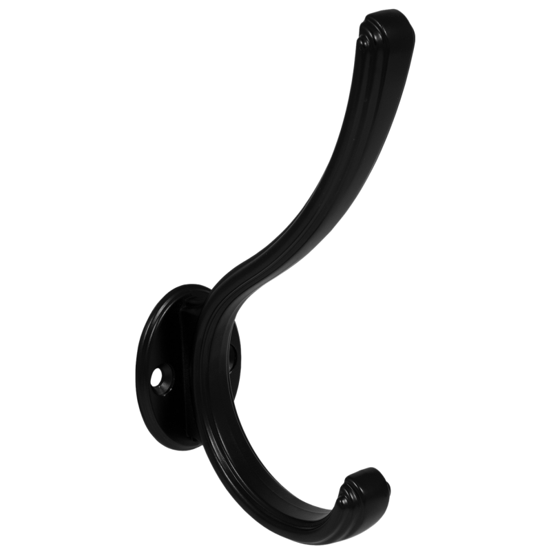 Doppelter Hut- und Mantelhaken - 124 mm - Schwarz