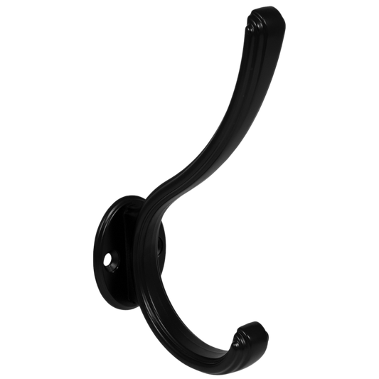 Doppelter Hut- und Mantelhaken - 124 mm - Schwarz