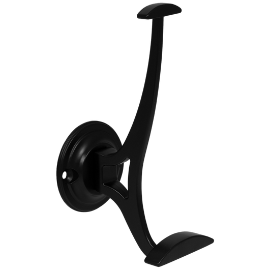 Doppelter Hut- und Mantelhaken - 140 mm - Schwarz