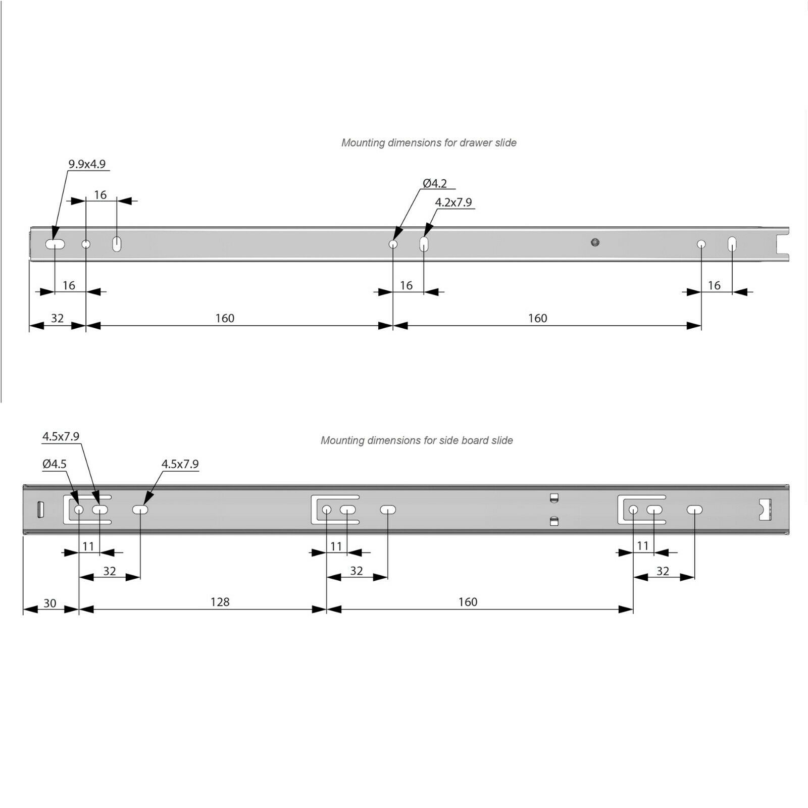1 Satz Kugelführung Schubladenschienen, H27 Furnica 