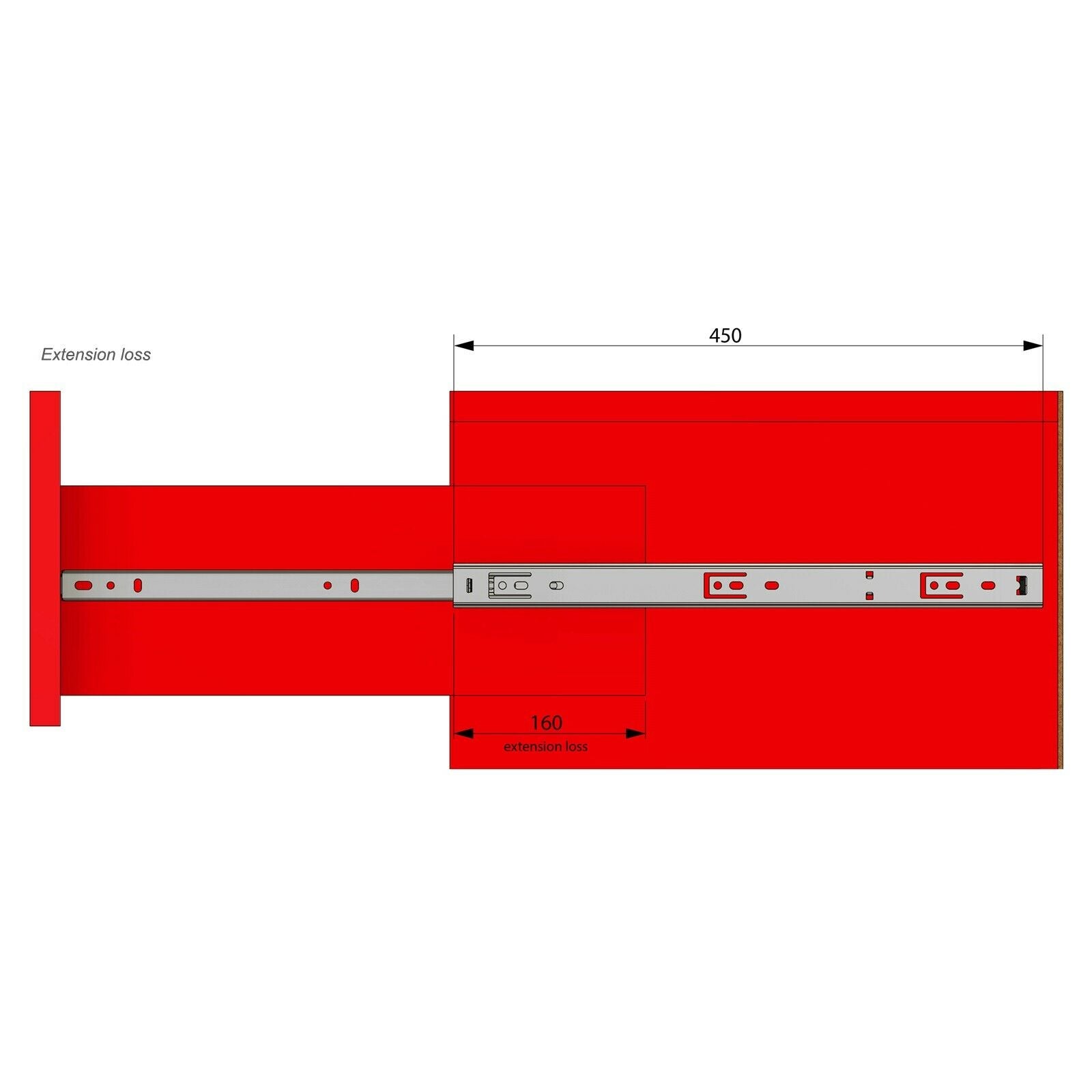 1 Satz Kugelführung Schubladenschienen, H27 Furnica 