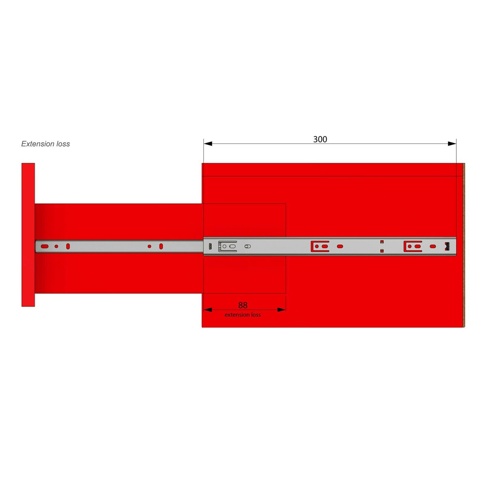 1 Satz Kugelführung Schubladenschienen, H27 Furnica 