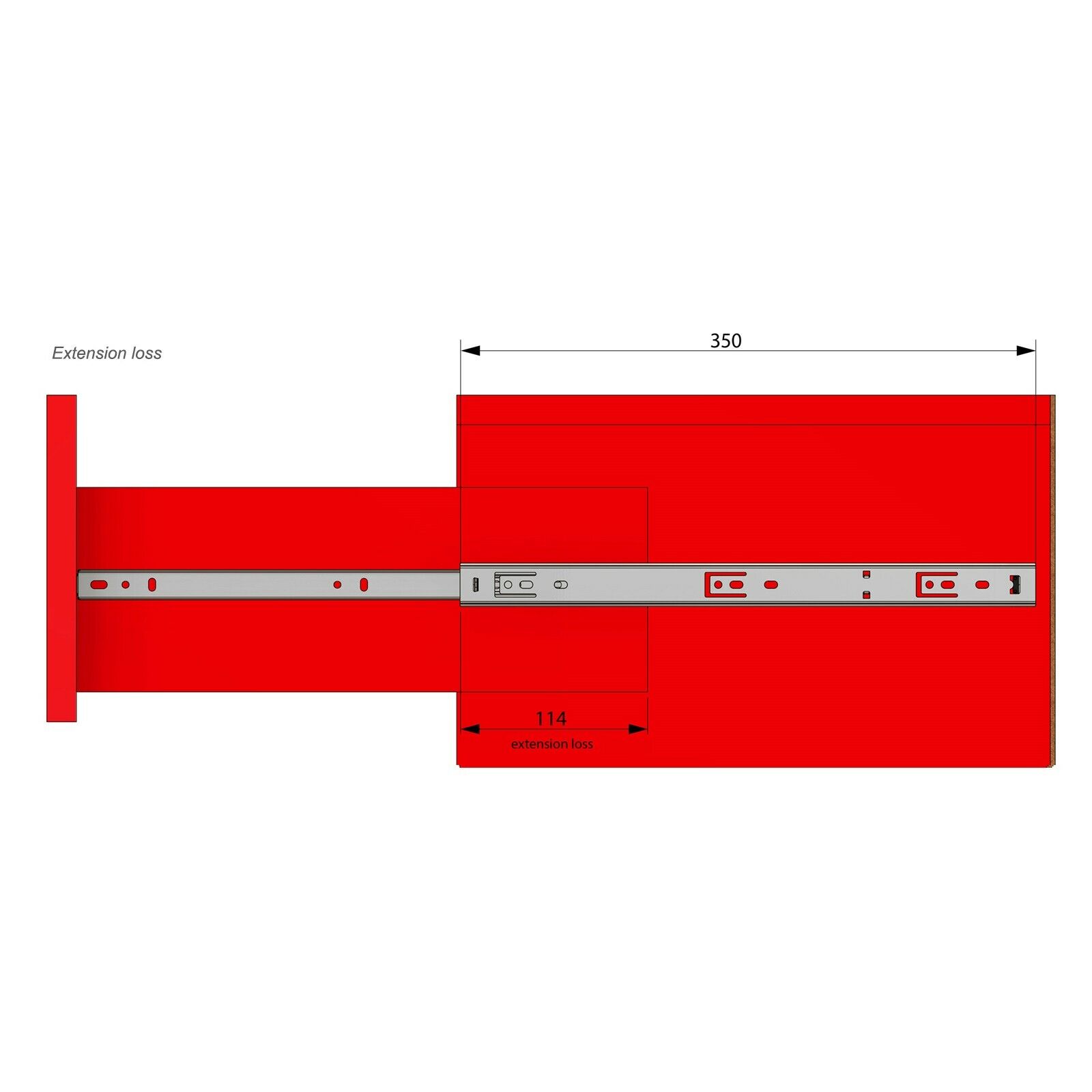 1 Satz Kugelführung Schubladenschienen, H27 Furnica 