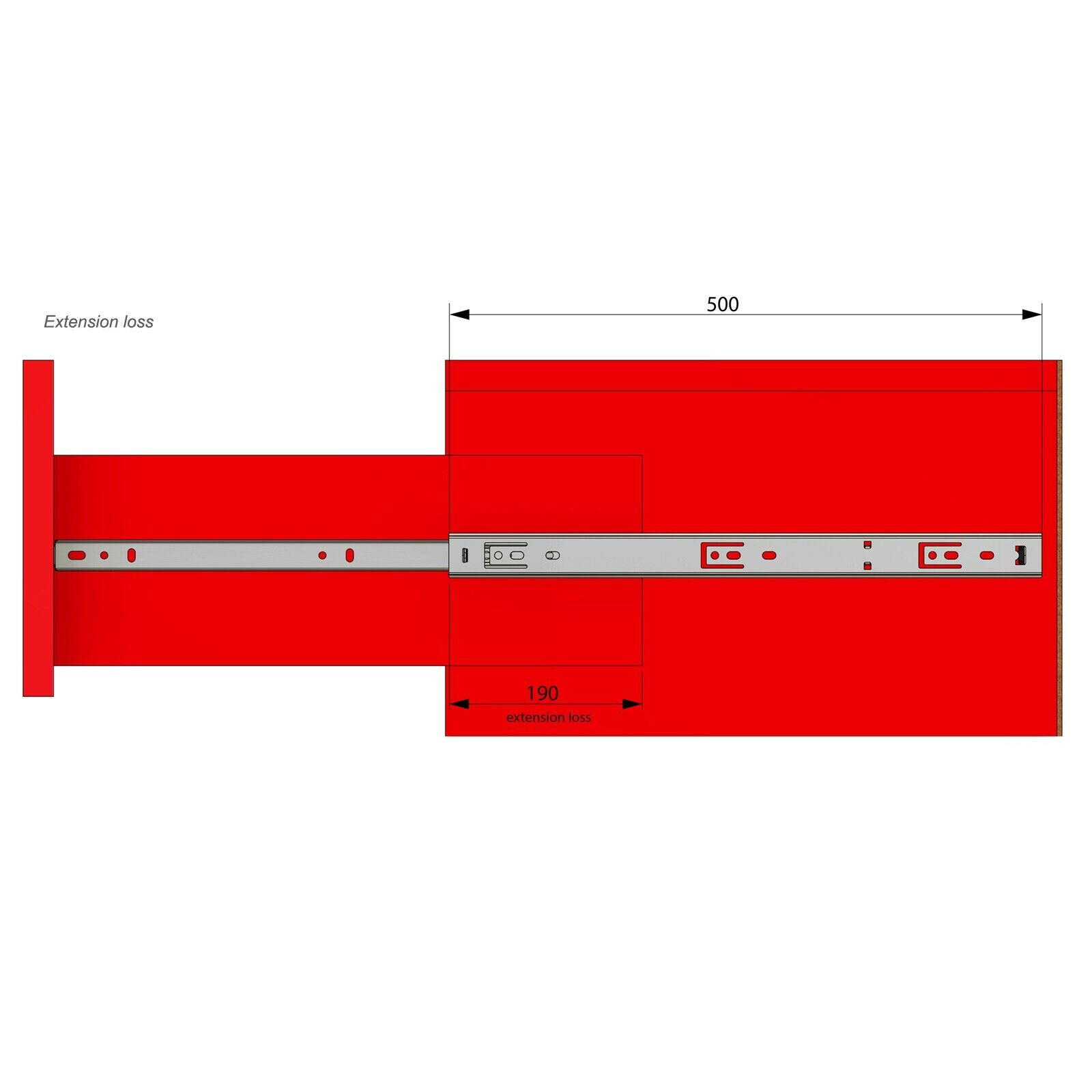 1 Satz Kugelführung Schubladenschienen, H27 Furnica 