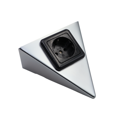 Dreieckige Unterbau Befestigung mit Steckdose