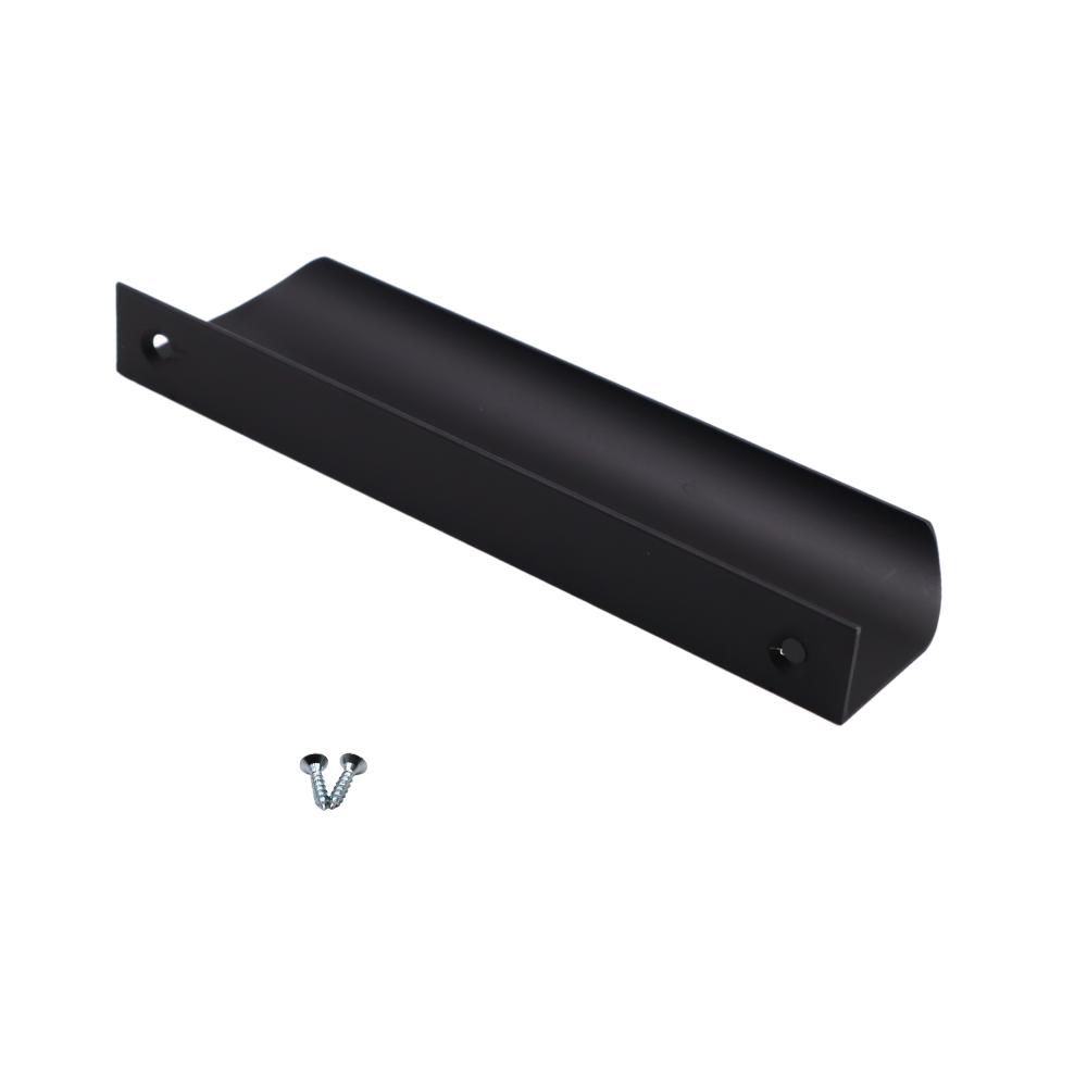 Griffleiste Kantengriff Rund 128mm (148mm Gesamtlänge) - Schwarz Matt