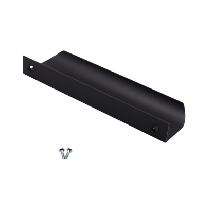 Griffleiste Kantengriff Rund 128mm (148mm Gesamtlänge) - Schwarz Matt