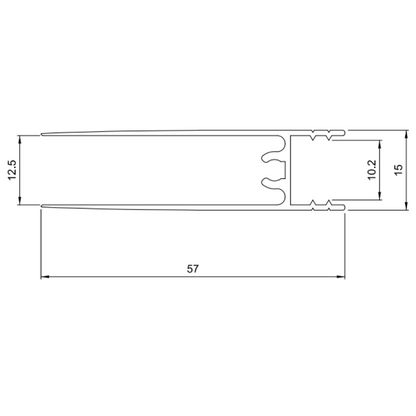 10mm Bottom Horizontal Aluminum Profile 560cm - Champagne Anodized