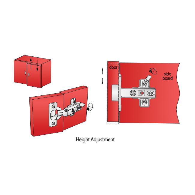 110° Topfband, H0 Montageplatte mit EURO Schrauben, Eckanschlag Ungedämpft Furnica 