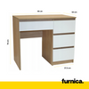 BEN - Schreibtisch mit 4 Schubladen H76cm B90cm T50cm Rechts - Sonoma Eiche / Weiß Matt