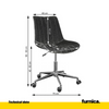 EDMONDO- Bürostuhl aus gestepptem Velourssamt mit Beinen aus silberfarbenem Chrom – grau