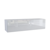 NICOLE - TV-Lowboard mit breiter Tür - Weiß Matt / Weiß Gloss H38cm B140cm T35cm