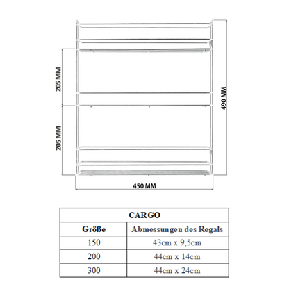 Apothekerauszug 15 cm – 3 Einlegeböden, Chrom– Schmaler Küchenschrank Auszug
