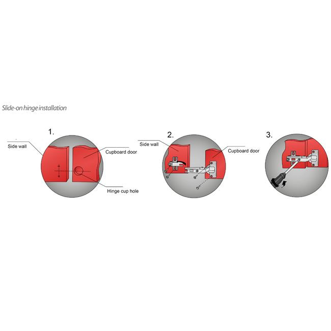 165º Topfband, H2 Montageplatte mit EURO Schrauben, Eckanschlag Ungedämpft Furnica 
