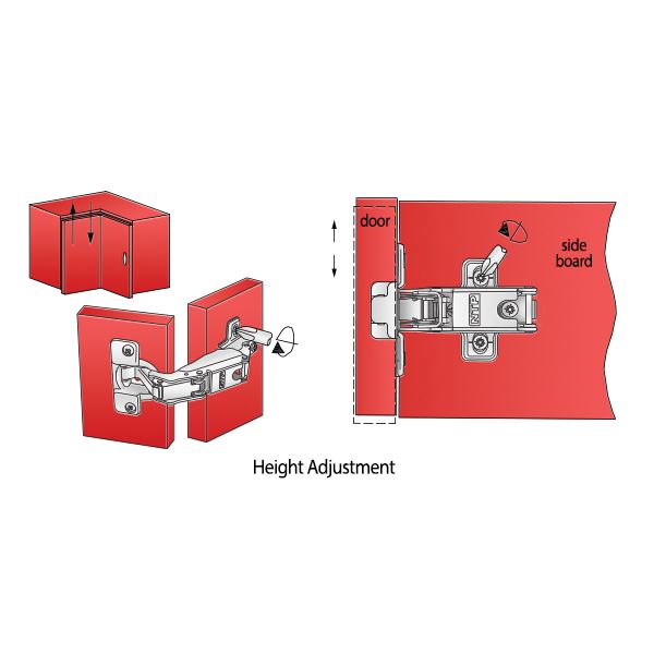 165º Topfband, H2 Montageplatte mit EURO Schrauben, Eckanschlag Ungedämpft Furnica 
