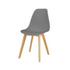 MARCELLO - Esszimmer-/Bürostuhl aus Kunststoff mit Holzbeinen - Grau