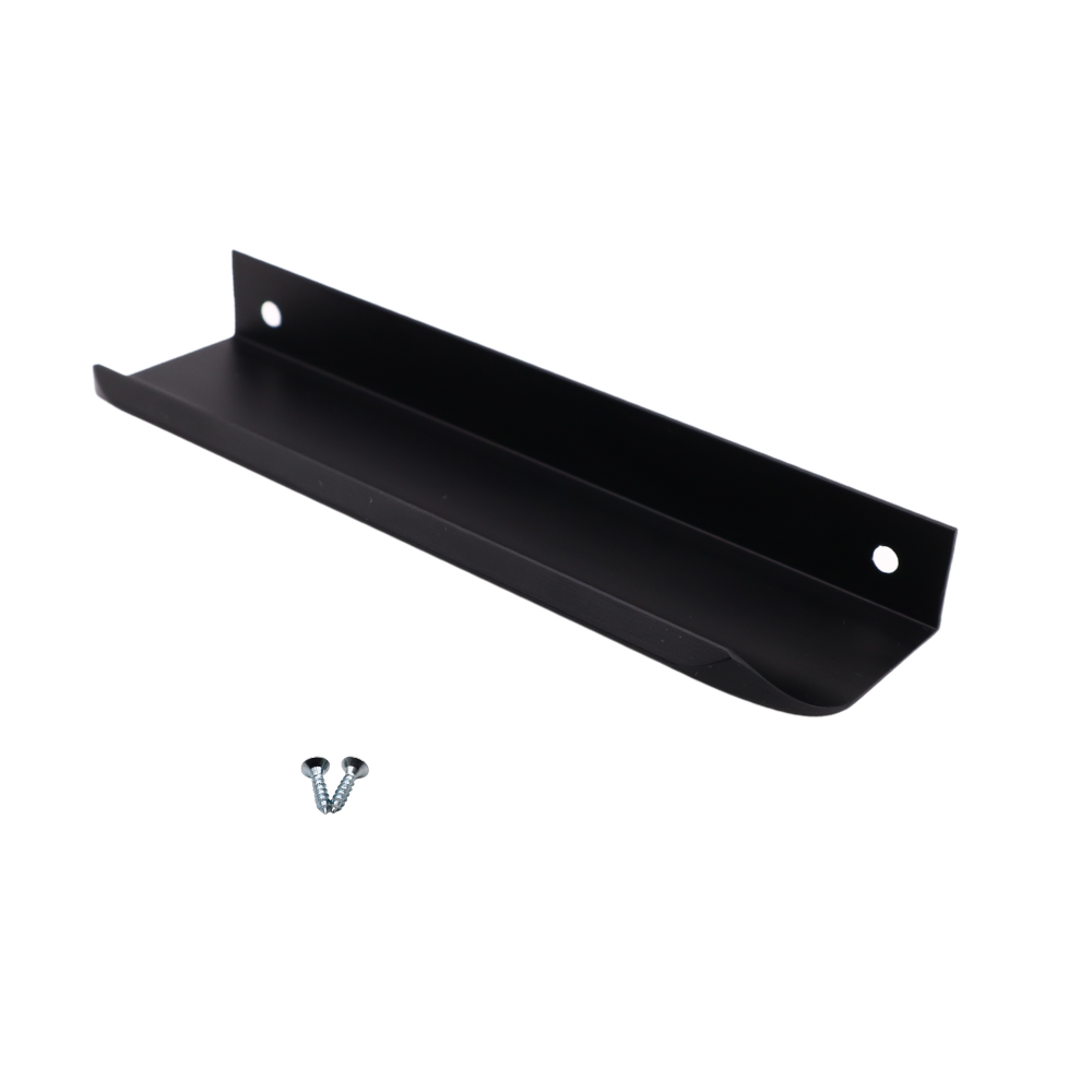 Griffleiste Kantengriff Rund 128mm (148mm Gesamtlänge) - Schwarz Matt