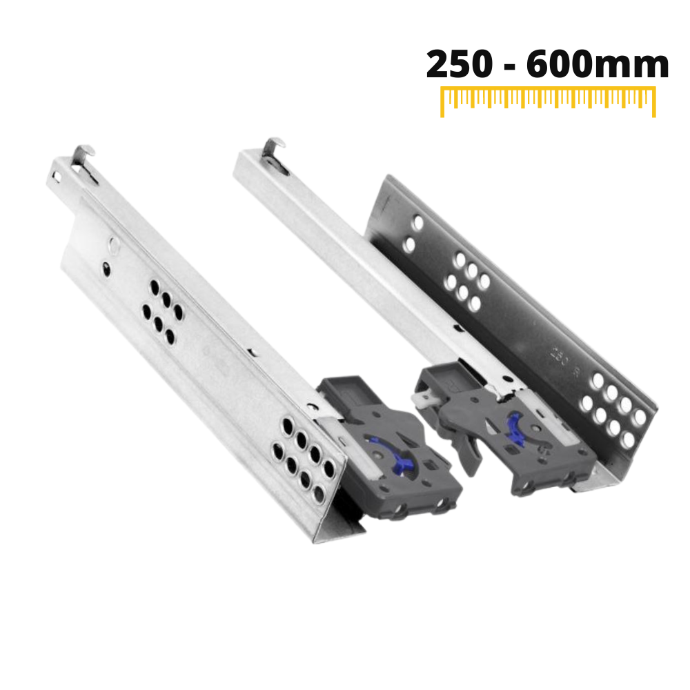 1 Satz Soft-Close Unterflurführungen Schubladenschienen, 3/4 Auszug