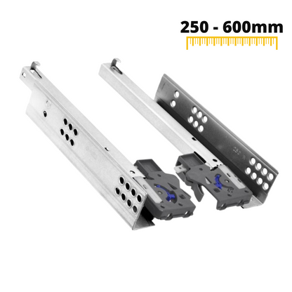 1 Satz Soft-Close Unterflurführungen Schubladenschienen, 3/4 Auszug