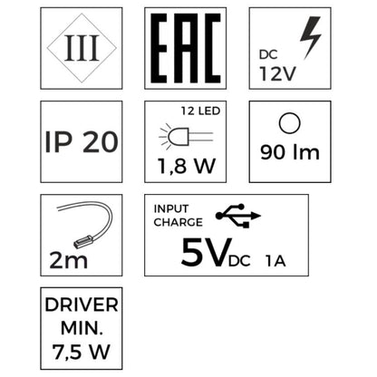 2 Schlafzimmer LED Lampen mit USB + Netzteil (F02) Furnica 