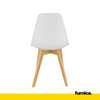 MARCELLO - Esszimmer-/Bürostuhl aus Kunststoff mit Holzbeinen - Weiß