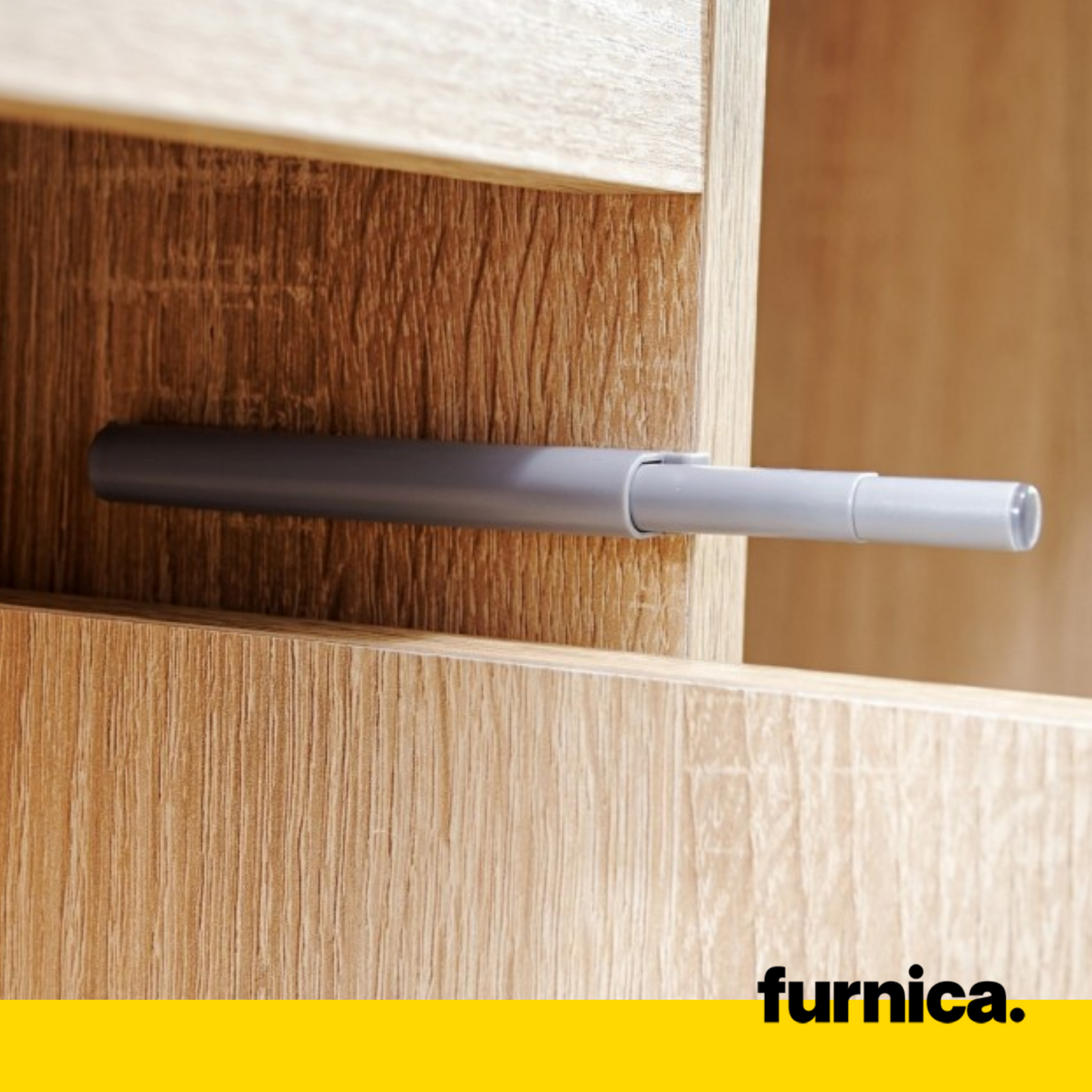 CUBA - Schreibtisch mit 6 Push to Open Schubladen und Tastaturablage H78cm B130cm T50cm - Sonoma Eiche / Weiß Matt