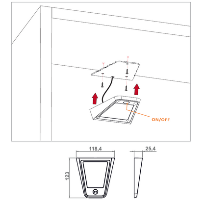 3 Wandhängeschrank LED Lampen + Netzteil (F04) Furnica 