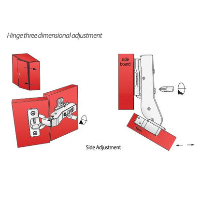 +30º Soft-Close Topfband, H2 Montageplatte mit EURO Schrauben für Eckschränke Gedämpft Furnica 