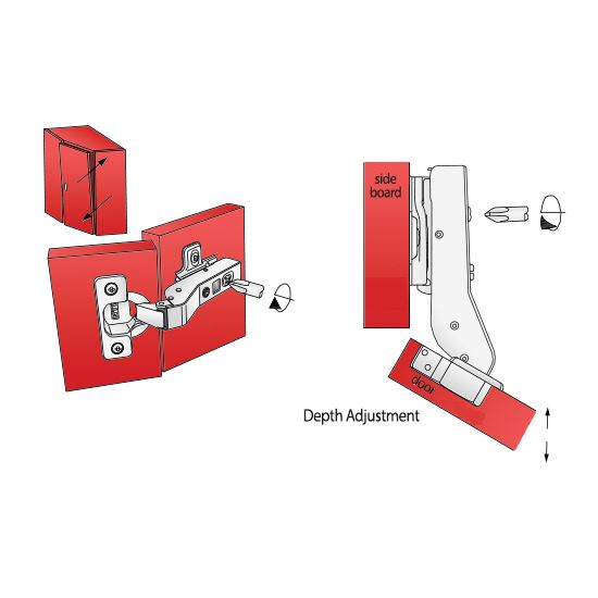 +30º Soft-Close Topfband, H2 Montageplatte mit EURO Schrauben für Eckschränke Gedämpft Furnica 