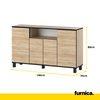 CALVIN – TV-Schrank mit 4 Türen – Wohnzimmer Sideboard - Sonoma Eiche H80cm B140cm T35cm