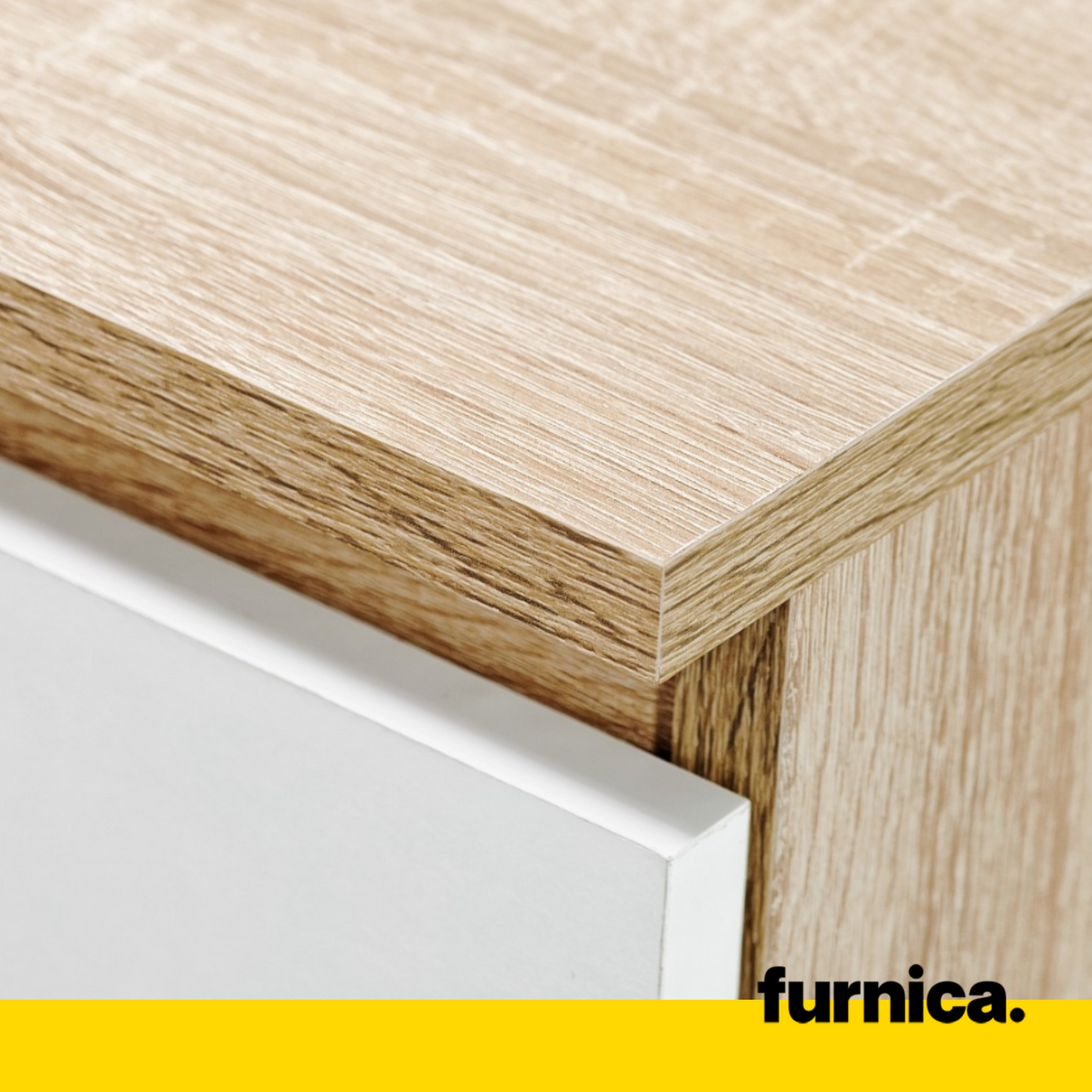 CUBA - Schreibtisch mit 6 Push to Open Schubladen und Tastaturablage H78cm B130cm T50cm - Weiß Gloss