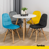 FABRIZIO - Esszimmer-/Bürostuhl aus gestepptem Velours-Samt mit Holzbeinen - Gelb