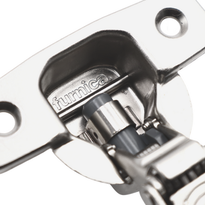 4D 110° Soft-Close Scharnier, H0 Unsichtbare Montageplatte mit EURO-Schrauben und Abdeckungen, aufliegende Türen