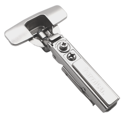 4D 110° Soft-Close Scharnier, H0 Unsichtbare Montageplatte mit EURO-Schrauben und Abdeckungen, aufliegende Türen