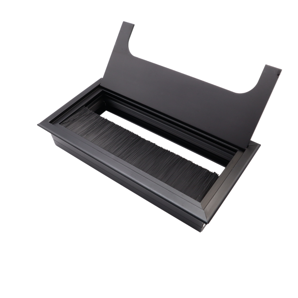 Aluminium Kabeldurchlass 160x80mm, Schwarz "Wave"