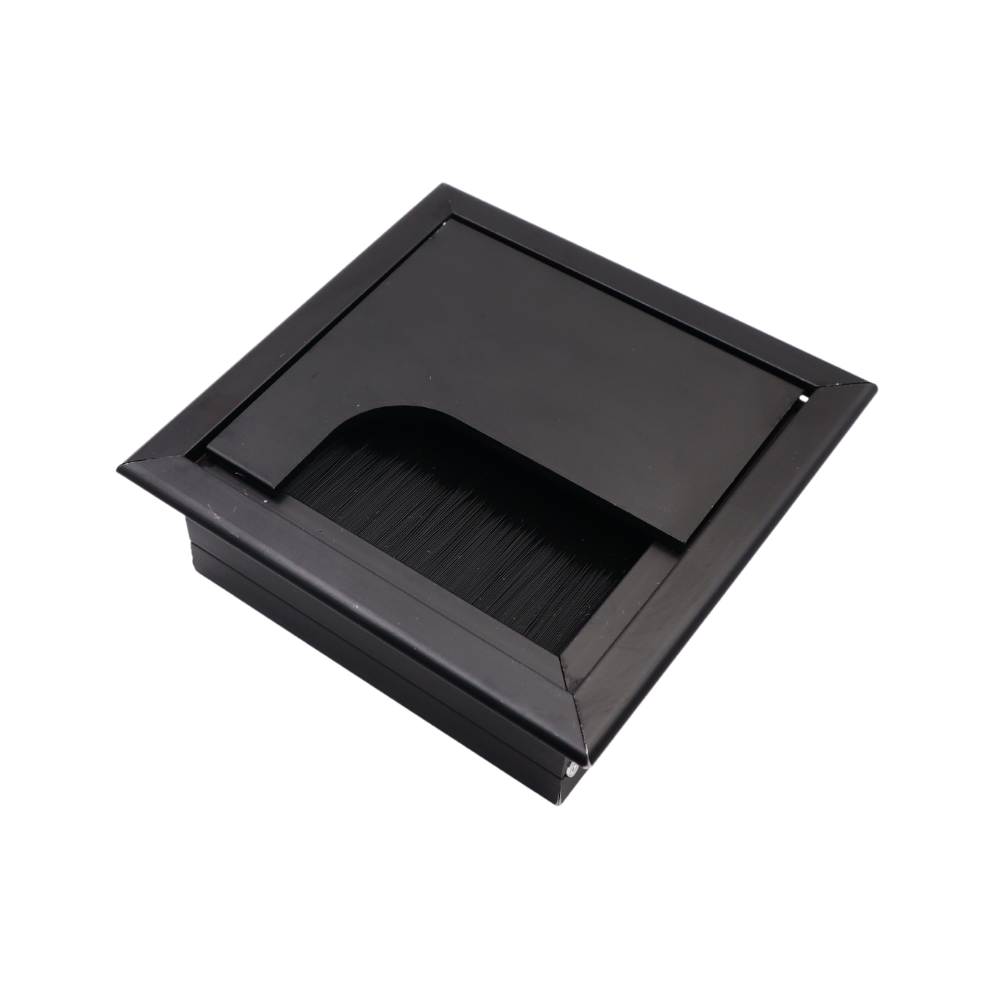Quadratisch Aluminium Kabeldurchlass 80x80mm, Schwarz "Wave"