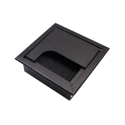 Quadratisch Aluminium Kabeldurchlass 80x80mm, Schwarz "Wave"