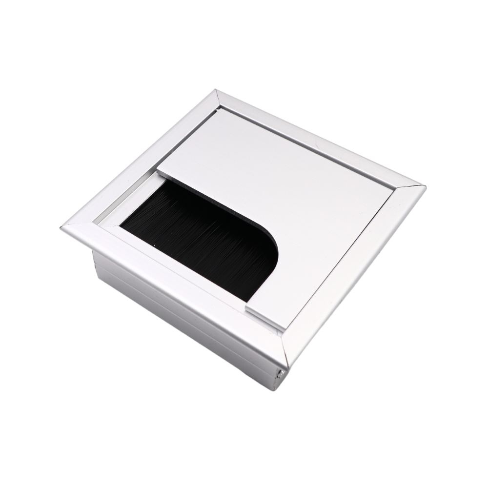 Quadratisch Aluminium Kabeldurchlass 80x80mm, Silber "Wave"